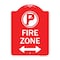 Signmission Fire Zone No Parking & Arrow Pointing Left & Right Heavy-Gauge Alum Sign, 18" x 24", RW-1824-23975 A-DES-RW-1824-23975 - alternate 1